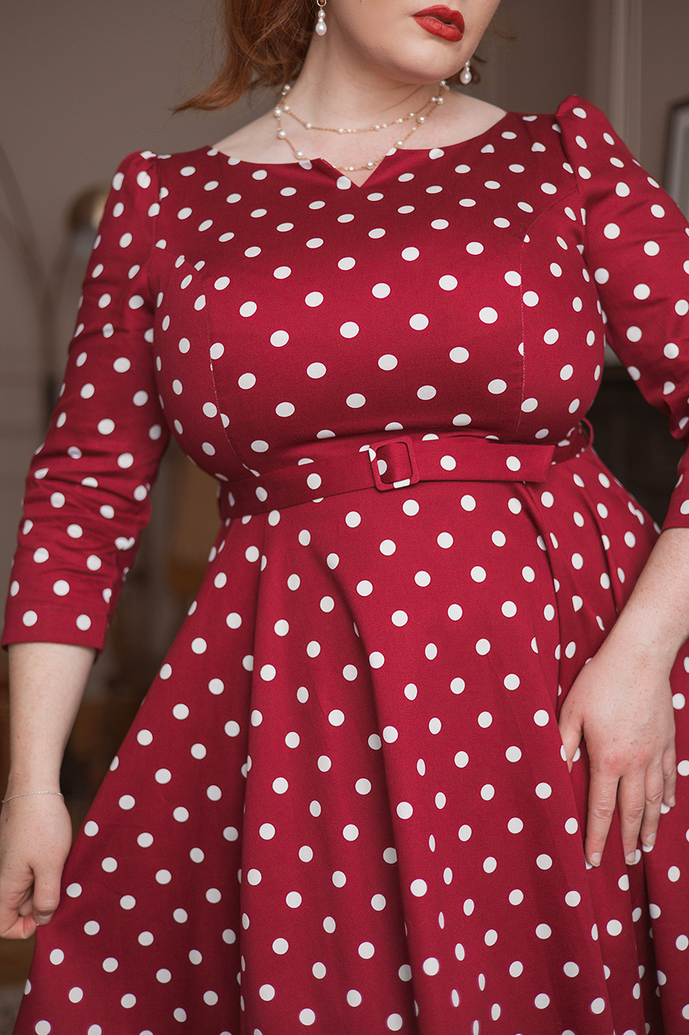 Rosetta Polka Dot Swing Dress in Plus Size